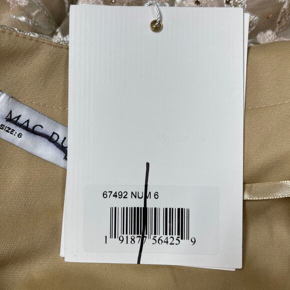 Mac Duggal NWT 67492 Long Spaghetti Strap Formal Dress Sequin Beaded Gown Size 6 - Picture 5 of 11